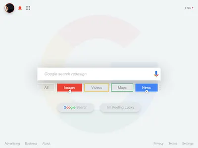 Google Search Redesign Contest flat google google redesign interaction redesign search search form ui uplabs ux web