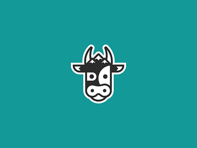Alpine Cow alps cow cute geometric logo logo design mountains simple