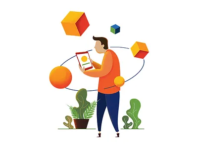 Augmented Reality App Illustration abstract ai ar art augmented digital future illustration mobile people technology