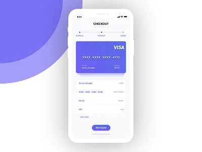 Daily UI 002 Checkout app card checkout credit daily mobile payment purple ui ux
