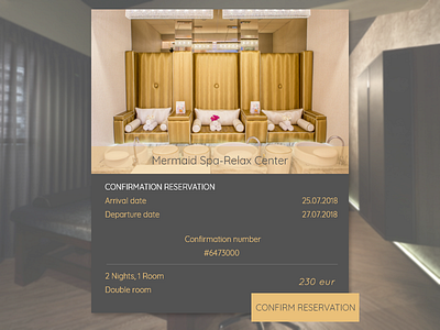 Daily UI 054 - Confirmation 054 challenge confirmation dailyui design elegant reservation ui webdesign