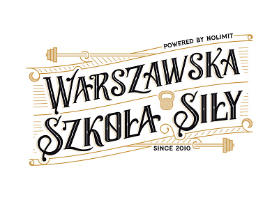 Warszawska Szkoła Siły handlettering kettlebells lettering logo logo design typography vintage typography