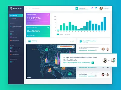 Crypto Dashboard bitcoin blockchain crypto cryptocurrency dashboard ethereum ico infographics map