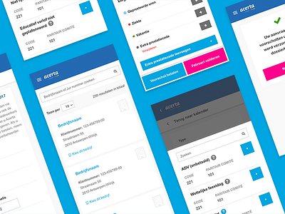 Acerta mobile ui user interface ux wireframes