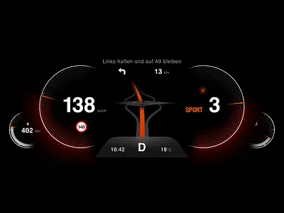 Digital Cluster Concept: Complete auto car cluster fuel interaction design speed ui ux