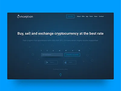 Exchange cryptocurrency bitcoin blue btc cryptocurrency exchange ui inspiration landing sell