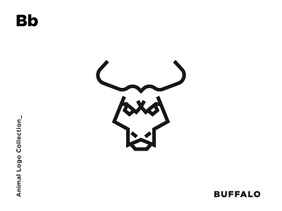 B for Buffalo animal brand buffalo identity line art logo logomark logotype minimal monogram simplicity