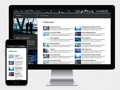 DAC Beachcroft website 16i digital grid law listing responsive ui user experience user interface ux web design