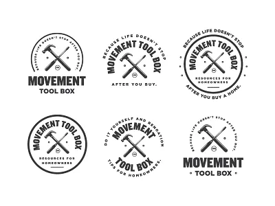 Movement Tool Box Logos hammer illustration logo screwdriver tools vector