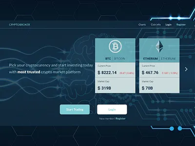 #dailyUI #003 Cryptobroker trading agency 003 bitcoin coin market cryptocurrency dailyui design etherium landing page trading ui ux