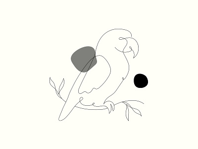 Parrot animal bird brand illustration line linear minimal vector