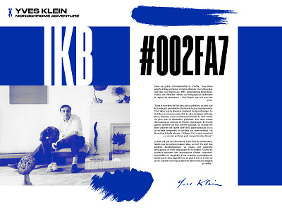 Yves Klein - Monochrome Adventure 002fa7 art artist blue brush electricblue ikb monochrome paint typo webdesign yvesklein