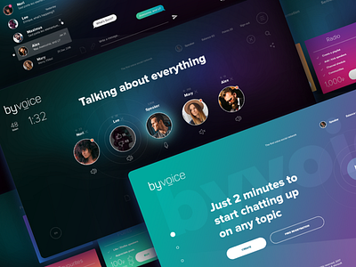 Voice Social Network Interface app blockchain chat crypto cyberpunk design network product social ui ux web