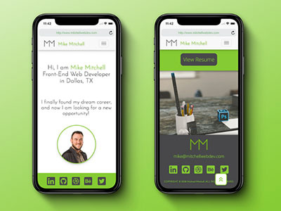 Web Developer Portfolio Site design mobile responsive responsive design web design web development website