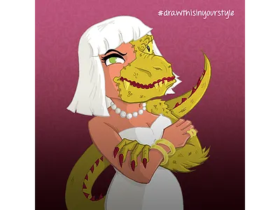 Nazzaro's Lizard Lady draw this in your style femme fatale illustration lizard lizard lady reptile