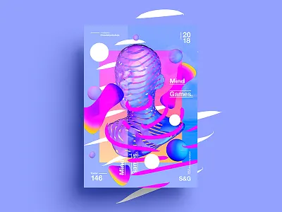 Mind Games 2018 abstract art color design gradient retro skillshare swiss tutorial type typography