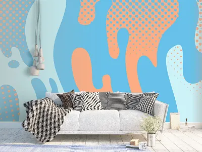 Coastal Cuts Interior Wall Pattern barber barbershop beach interior design negative space negative space logo pattern scissors summertime vintage badges vintage barber designs wall