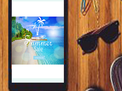 Summer Sale Background With Blurred Beach travel mockup