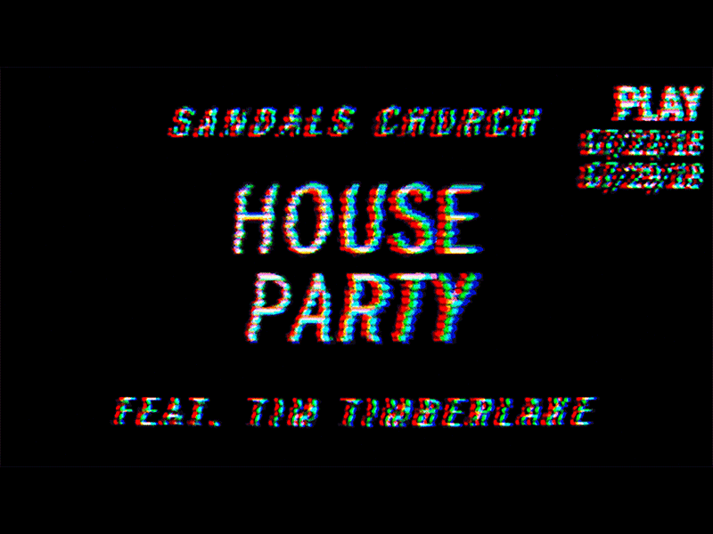 House Party - Campaign Art 90s glitch type typography vhs vintage