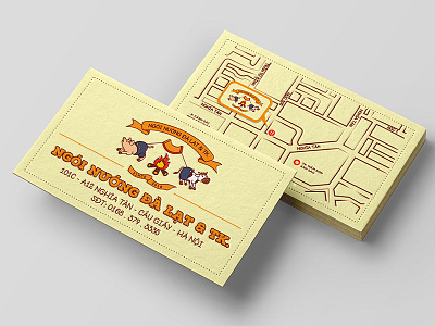Ngói nướng Đà Lạt & TK. Name Card card cow illustration name pig retro