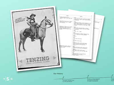 TENZING - Circa 2011 branding composite digital exploratory photoshop research script