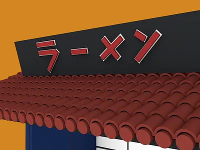 Ramen Restaurant - ceiling 3d cinema 4d modelling