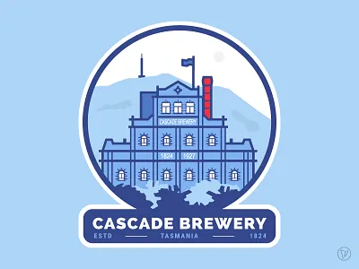 Tasmania Patch - Cascade Brewery badge cascade brewery illustrator patch tasmania