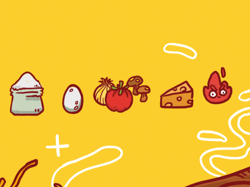 Pizza brazil colors digital food illustration japan kawaii