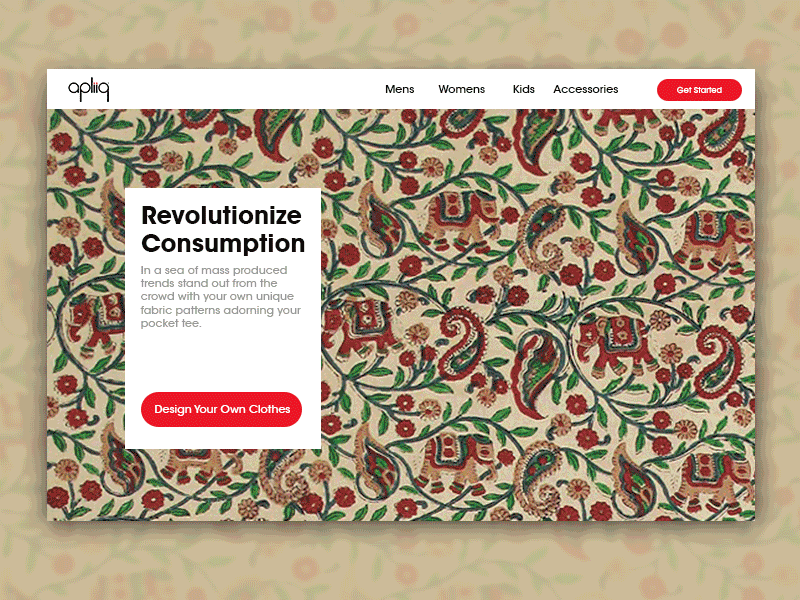 Revolutionize Consumption design dynamic landingpage