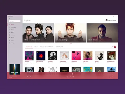 Windows Music - Fluent design fluent design music windows