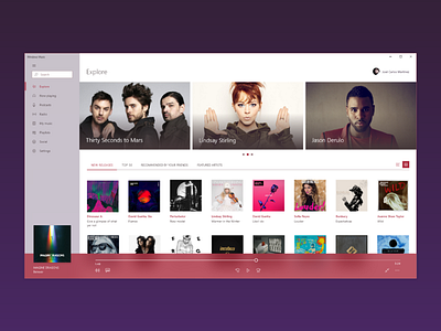Windows Music - Fluent design fluent design music windows