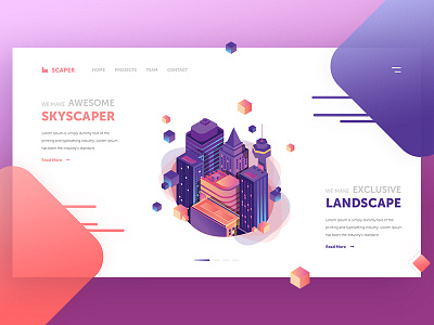 Scaper clean design construction gradient illustration real estate scaper ui user experience user interface ux vector web design