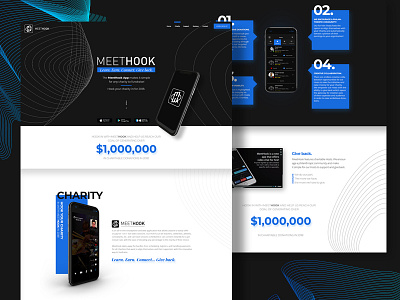 UI Design for the charity page charity description glow iphone line mock up typography ui ux web design wordpress