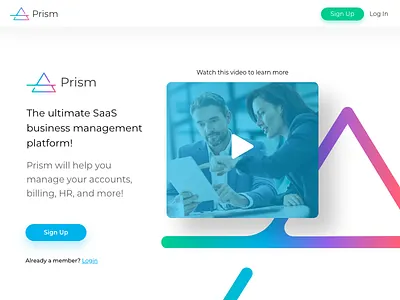 Prism Sign Up/Login Screen create account gradient login logo prism sign up