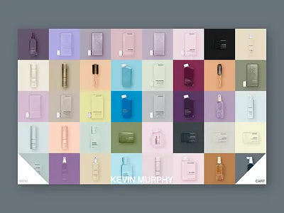 KEVIN.MURPHY Home care clean colorful design minimal products simple skincare store ui ux web