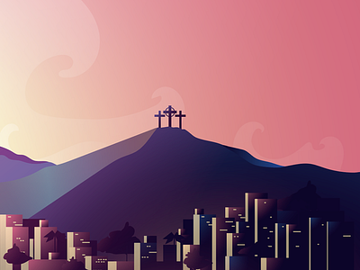 CaliCalentura animation cali city colombia flat illustration jhonbmlk sunset