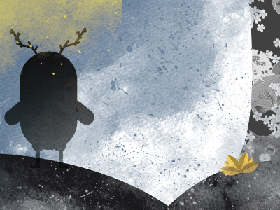 Mr. Lonely autumn fall illustration illustrator lonely monster paper texture pattern
