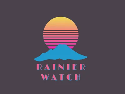Synthwave Tee Design - Rainier Watch design limelight moon mountain outrun rainier watch retrowave shirt sun synthwave t shirt tshirt