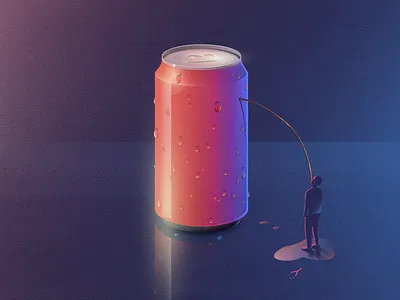 Cheers artwork can color gradient illustration vector