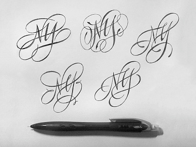 Sketch NY Monogram custom lettering handlettering lettering monogram sketch