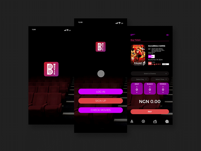 B-Movie Online Movie Ticket adebolaajose adobecc adobelive branding design designer digital digitaldesign identity landingpage trending uiux