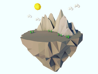 low poly island 3d island low poly