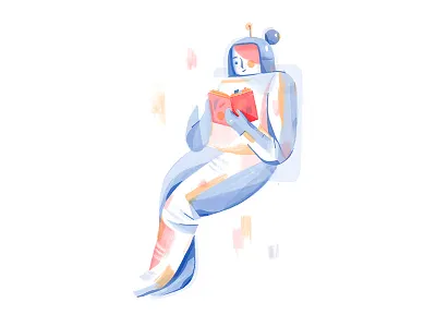Reading astrogal experiment character experiment girl illustration reading space sparkly