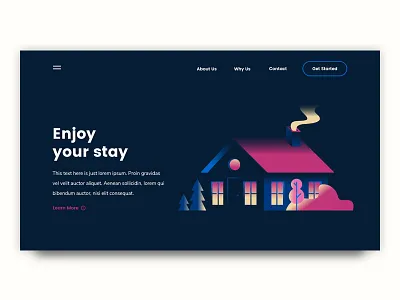 Cabin UI cabin design illo illustration landing page typography ui woods