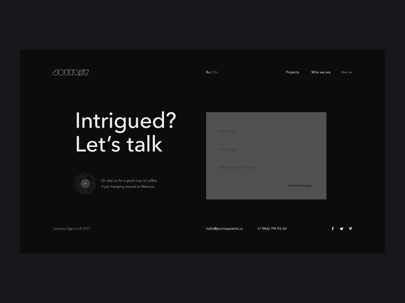 Journey Agency #4 agency black clean creative dark event grid minimal portfolio ui ux web