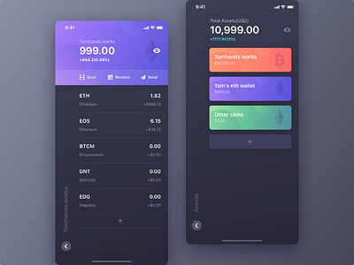 Tokenbill V1.0 part.2 app bitcoin btc candlestick chart eos eth purple stock token tomhands