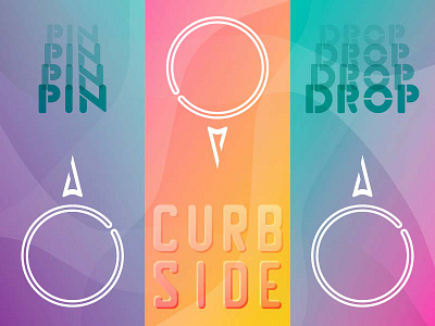 Pin Drop brand colorful futuristic gradient icon iconography sleek trendy type typography