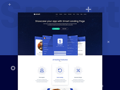 SMART - App Landing Page HTML Template app clean creative landing mobile page responsive showcase