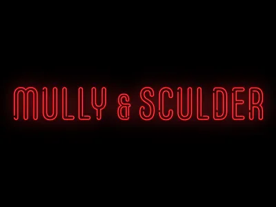 Mully & Sculder Logotype band logo branding identity illustrator lettering logo design logo type neon photoshop postpunk type typography xfiles