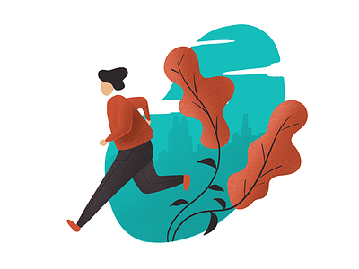 Run concept flat illustration webillustration